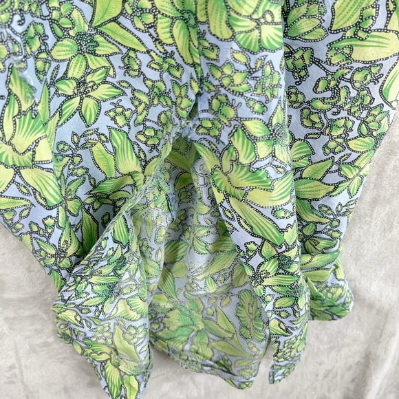 Tibi Hyland Womens Dress Size 12 Green Sheath Knee Length Sleeveless Silk Tropic - Picture 12 of 12